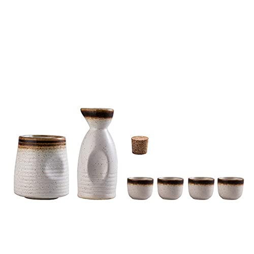 Juego de sake de 6 piezas CHFYIJYHM con calentador tradicional de estilo japonés 2