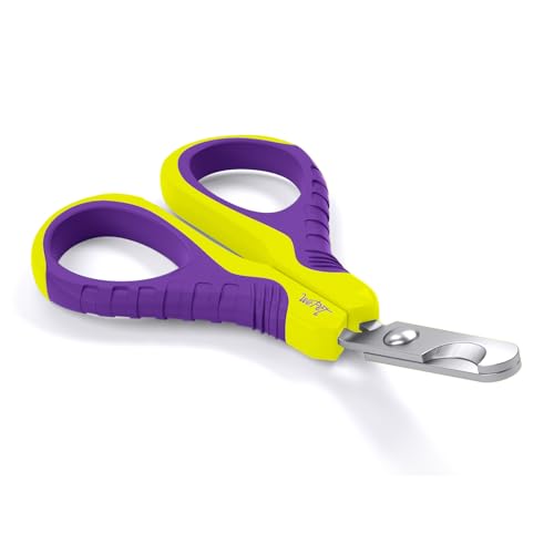 Image of WePet Pet Nail Clippers U07.1, Professional Claw Trimmer, Bended Scissor Special for Cats, Kittens, Dogs, Puppies, Small Animals, Yellow /Purple