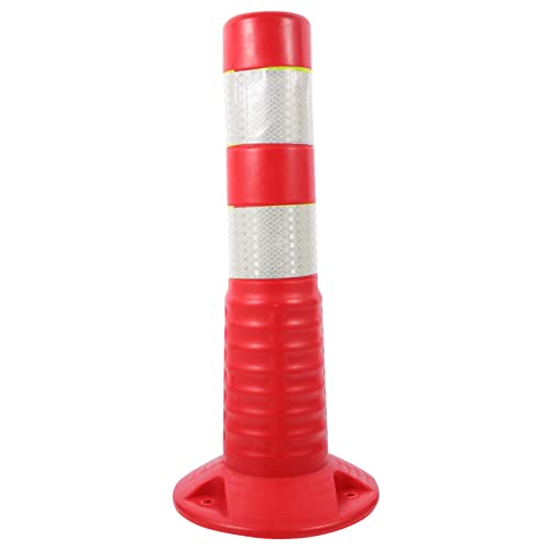 COSMEVIVI Security Post Barrier Elastic Barricade Cone Red White Isolation Pile for Road Supplies