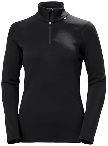 Helly Hansen Damen W Lifa Merino Midw 1/2 Zip, Schwarz, L