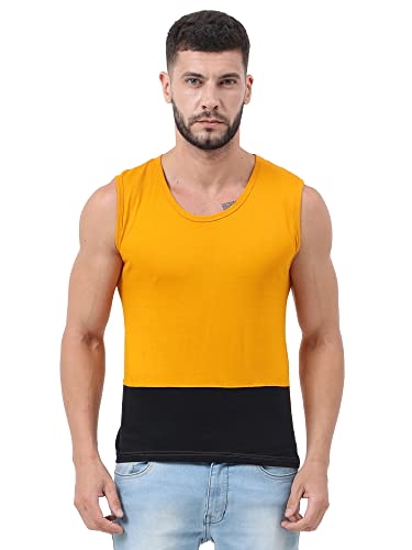 Image of Ideation Men's Cotton Round Neck Color Block Sleeveless T-Shirt