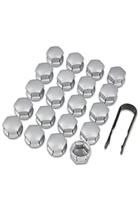 Volvo Srebrne Matowe Nakładki na Śruby Kół 20szt