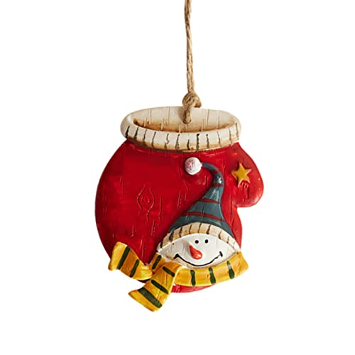 Decoraciones de Navidad Retro Colgante de resina Hombre Viejo Muñeco de nieve Árbol de Navidad Guantes Pequeños Charm Adornos calientes Bolas Cover