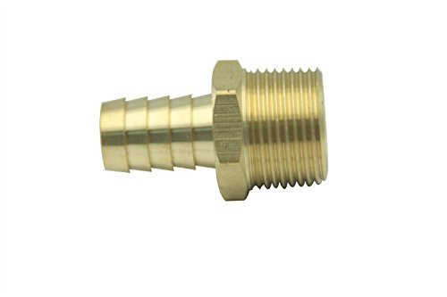 Coupleur/raccord à raccord cannelé en laiton sans plomb LWTFITTING, tuyau de 5/8", raccord mâle x NPT mâle, 3/4", eau, gaz combustible, eau (paquet de 150)