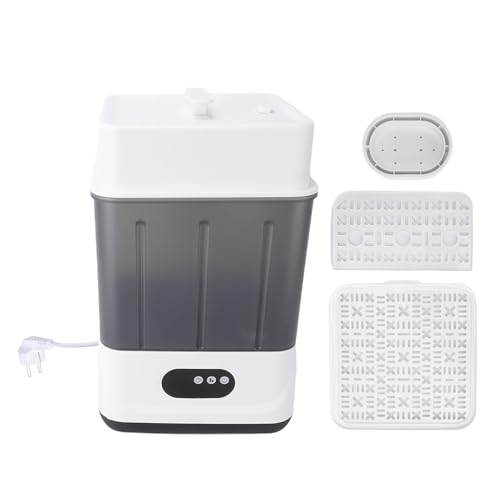 Fafeicy Secador de Biberones, Vapor Eléctrico de Doble Capa 2 en 1 con Capacidad para 6 a 12 Biberones, Máquina de Limpieza para Artículos Esenciales para Bebés (Enchufe de la UE)