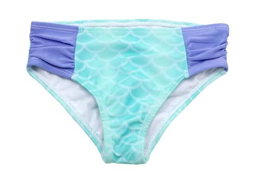 Image of Disney Ariel The Little Mermaid 2 Piece Rash Guard Swim Bottom Set Swimsuit for Toddler Girls, Turquoise, 2T