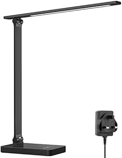 Lepro Desk Lamp, Eye Caring LED Desk Lamp, 9W 655lm, Dimmable Table Lamp, 5 Brightness Levels x 3 Colour Modes, Touch Control Daylight Lamp for Back to School, Office, Reading, Bedside, Nails and More