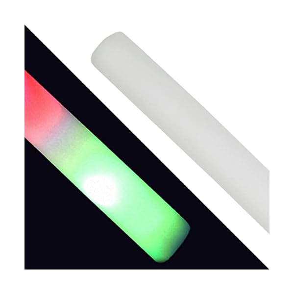 Mr party king 100 led party foam light sticks batons wand for wedding, parties, birthdays, guests, party, dj, concerts, festivals, events, promotions bulk party favors 3 color lighting modes batteries - image 9
