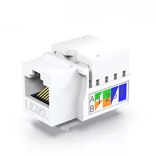 Image of 20-Pack Cat6 Keystone Jacks, RJ45 Keystone Jack, Ethernet Keystone Jack for Wall Plate (Not Compatible with Patch Panel)