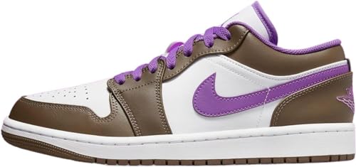 Image of Nike Air Jordan 1 Low Men's Shoes Palomino Purple Mocha 553558 215 - Size 11.5