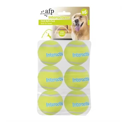 HOMESTEADS Bliss Premium 6-Pack Super Bounce Tennis Balls for Dogs Rubber & Polyester Dog Ball| Dog Tennis Balls Perfect for Small & Medium Breeds| Round Ball with 4.8inch Diameter