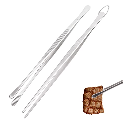 Consejos para Comprar Pinzas de cocina los 5 mejores. 46 Dorkis 2 Pinzas Finas de 30 cm, Pinzas de Acero Inoxidable para Cocina y Cocina, Pinzas de Cocina, Pinzas para Alimentos, Pinzas Culinarias Largas, Pinzas de Cocina
