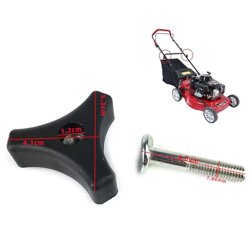 2 Sets Rasenmäher Griffe Schraube, Rasenmäher Ersatzteile Inklusive Dreiecks knopf muttern Schraub Bolzen Rasenmähergriff Flügelmutter Bolzen Schraubensätzen für Rasenmäher Rasenmähermodelle (Schwarz)