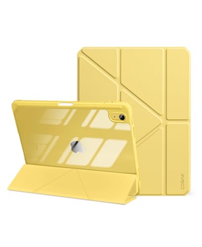 CoBak Case for iPad (A16) 11th Generation 11 Inch 2025 iPad 10th Generation Case 10.9 Inch 2022 - Protective Cover with Multi-Angle Includes Portrait Stand Pencil Holder and Auto Wake/Sleep Yellow