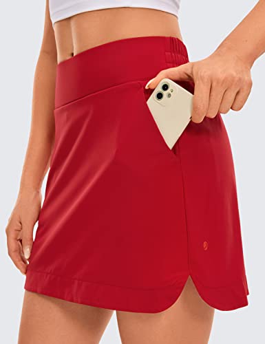 Crz Yoga Women's Tennis Skirt Quick Dry Golf Skirt High Waist Athletic Workout Running A Line Casual Skorts With 4 Pockets Ruby Red Small #TOP3