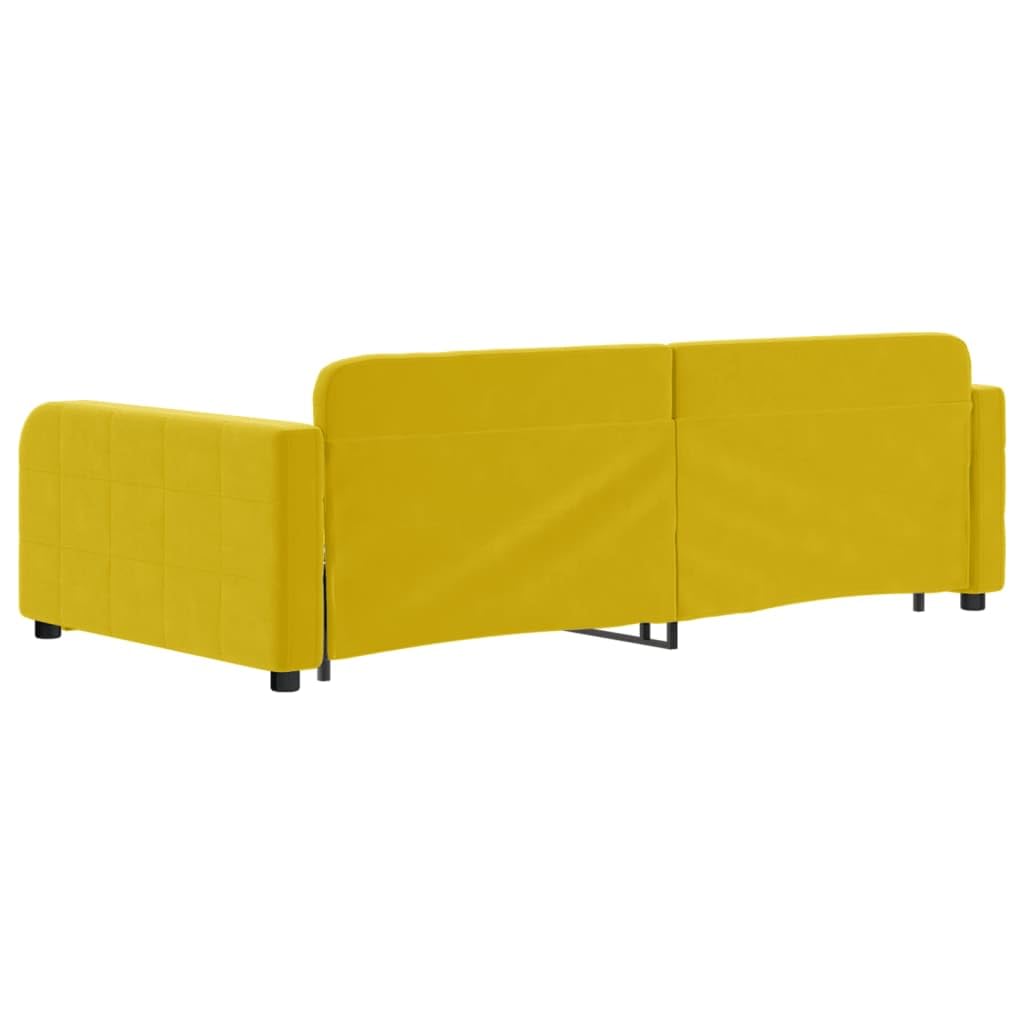 Sofa rozkładana 2 w 1 z łóżkiem gniazdowym i szufladami, podwójna aksamitna sofa, drewniana i metalowa konstrukcja, do salonu z schowkiem