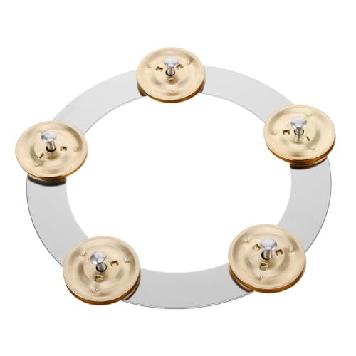 Garneck Cymbal Ching Ring Tambourine Double Row Bell Drums Foot Tambourine Accessory for Drum Set