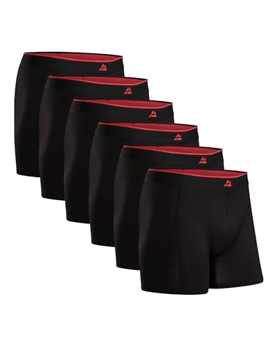 DANISH ENDURANCE Bamboo Trunk 6 Pack L Black 6-Pack, Herren