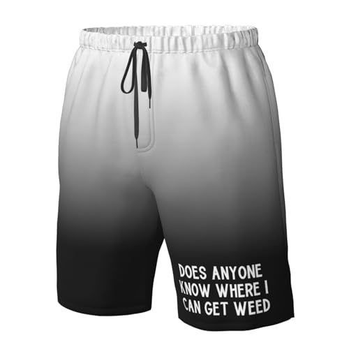 Does Anyone Know Where I Can Get Weed Men's Casual Board Shorts Swim Trunks Beach Golf Short Swimwear Bathing Suits, 5