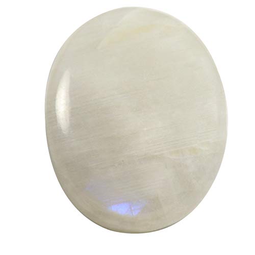 Pierre de lune arc-en-ciel naturelle taillée en grand cabochon de 57 cts