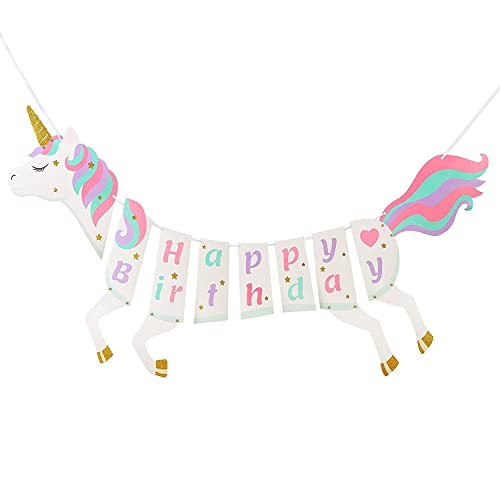 Ornaous Unicorn Happy Birthday Banner for Boy Girl Birthday Party Supplies