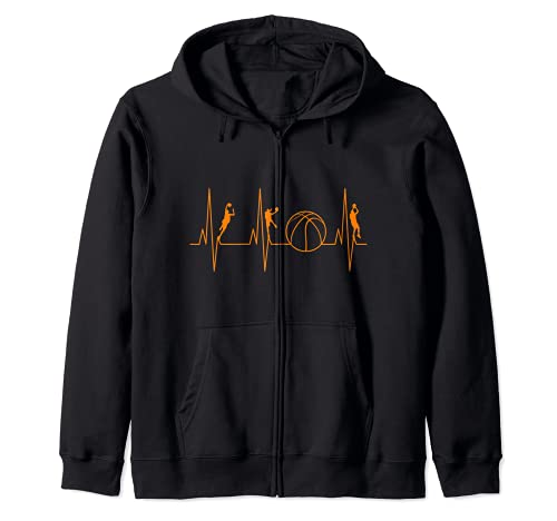 BBall Heartbeat Graphics - Siluetas para jugadores de baloncesto Sudadera con Capucha