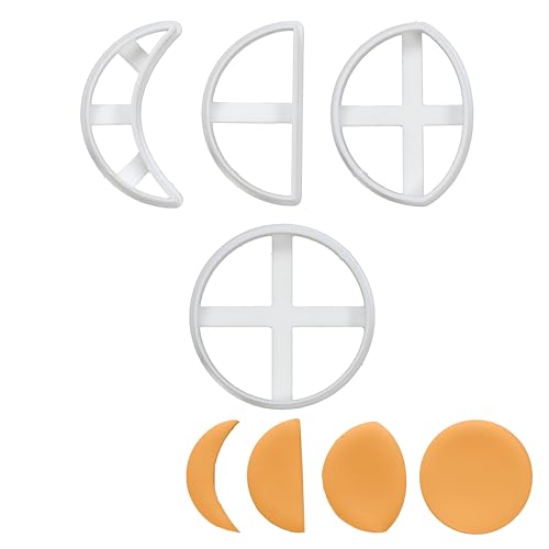 ensemble de 4 emporte-pièces à cycle lunaire (motifs: croissant de lune, quart de lune, lune gibbeuse et pleine lune), 4 pièces