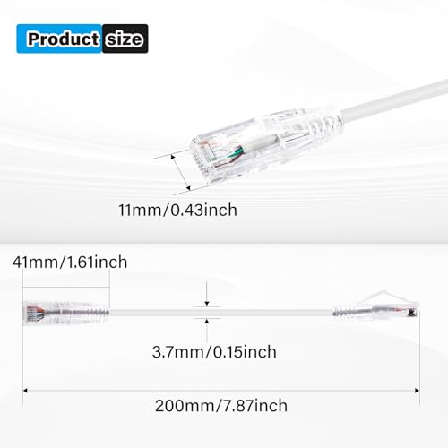 Cable Ethernet Cat6A corto 4PCS blanco 20 cm GeeekPi miniatura 3