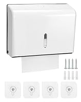 QWORK® Papiertuchspender für Zickzack und Lagenfalz Papierhandtücher, Wandmontage ohne Bohren - Geeignet für Papierhandtücher Faltgröße: 24 x 8 cm, Kapazität 200 Papierhandtücher