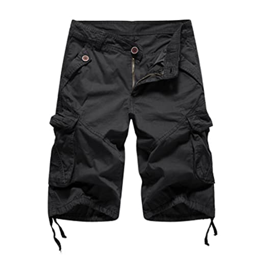 Short cargo militaire homme coton gris multi poches léger - 4
