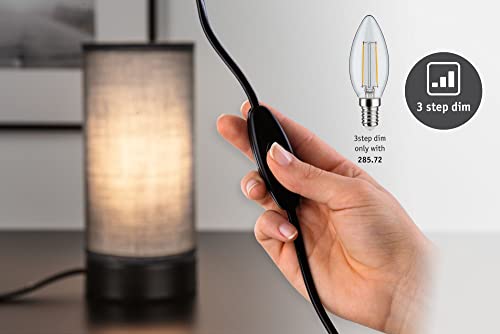 Paulmann 77059 Table luminaire Pia max. 25 watt Table lamp Black matt Living Room lamp Metal, Fabric Bedside lamp E14 - Image 2