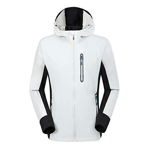 LANBAOSI Men's Quick Dry Windbreaker Jackets Lightweight Outerwear Jacket Active Coat with Hood White