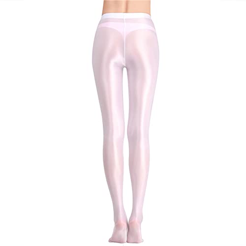 Image of cloudmall Women Sexy Semi Opaque Pantyhose Running Tights Yoga Leggings Oil Shiny Stocking