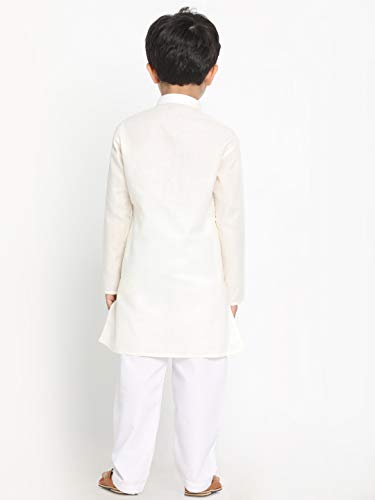 Image of JBN Creation Boys Cotton Blend Kurta Pyjama Set - Ethnic Elegance for Festivals | Comfortable Classic Collar Full Sleeves Kurta for Kids