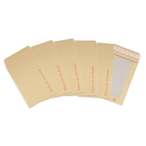 Postmaster A5 C5 Do Not Bend Board Back Envelopes 229 x 162 mm Peel Seal 50 Pack Brown