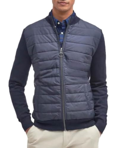 Barbour Mens Mixed Media Quilted Quilted Coat Navy XL
