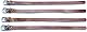 QMYBROW Echtes Leder Riemen (4-Pack), Leder Cinch Riemen, Steigbügelriemen,Mehrzweck-Qualität Haken und Schleife Kabelbinder unten Riemen mit Metallschnalle einstellbare Länge (Bourbon Braun)
