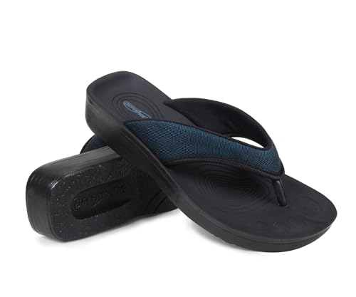 Image of AEROTHOTIC Comfy Arch Support flip flops for women Split Toe Stylish Cushioned Strap with non-slip footbed Walking Dressy Sandals Indoor and Outdoor