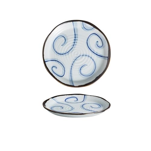 loeusjfnr Pasta Plates Japanese Style Dish Ceramic Plate Family Fish Shallow Rice Flat Home Use(B)