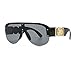 QXAGYUMB Luxury sunglasses for women's fashion, oversized half frame, men's sunglasses, flat top, retro sun visors(Black Gray)