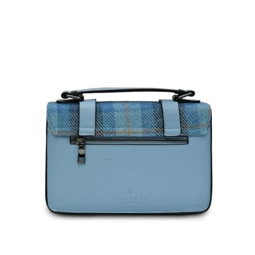 Image of Islander Women's Medium Tweed Satchel Handbag, Black and Grey, 24x16x7cm