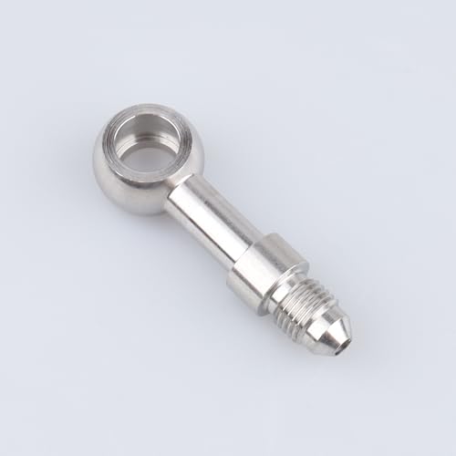 Image of Stainless Steel Banjos Brake Fitting Straight -3 AN Male Flare 3 /8-24 Thread AN3 10.2mm Hole Diameter