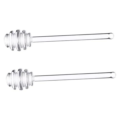 ledmomo 2個 プラスチック製はちみディッパー 食品用 素材 軽量で使いやすい溝付きスティック 蜂蜜やジャムの撹拌に コーヒー混 再利用可能