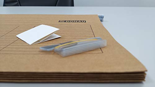 DONAU 7410905-02 Hängemappe | Aus Recycling-Karton 230 GSM für DIN A4 Seitlich offen Farbe: Braun| 5er Packung| auswechselbarem Blanko-Schildchen| ideal für Büro und Schule und der Behörde|Grünen Punk