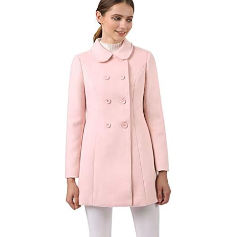 Abrigo Largo Rosa Mujer Allegra K Cover