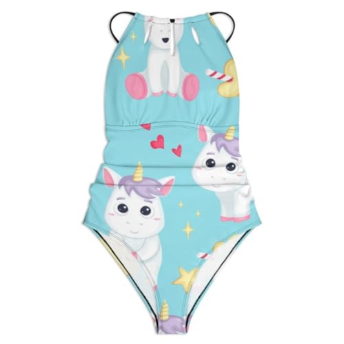 Swimsuit monokini licorne bleue pour rayonner lors de vos journées plage - 3