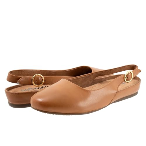 SoftWalk Women's Sandy Ballet Flat, Luggage, 8 Narrow