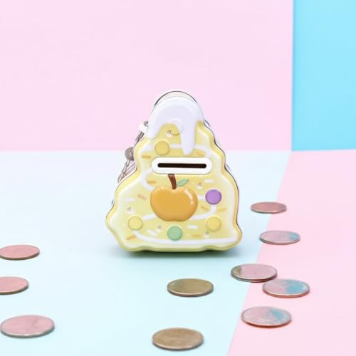 Image of Sajani Cute Cartoon Creative Portable Piggy Bank, Money Saving Box with Combination Lock, Mini Coin Bank Gifts for Boys and Girls, Best Return Gifts for Kids (Pack of 1) (Cake - Brown)