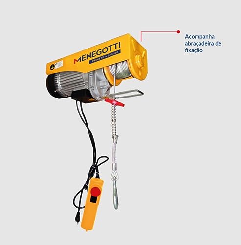 Talha elétrica capacidade 150/300 kg elevação de até 12 metros - Prime V2 - Menegotti (220V)