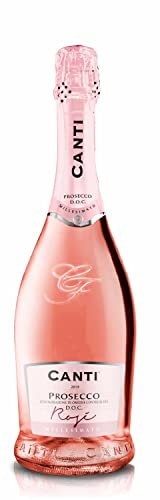 Canti - Prosecco D.O.C. Millesimato, Vino Espumoso Rosado Extra Seco, Uva Italiana Glera y Pinot Noir de Veneto, Sabor Fresco y Dulce, 1x750 ml